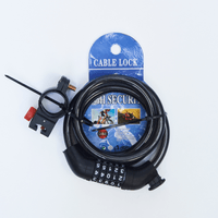 Cable Candado Bloqueo de Bicicleta con Clave Negro Moveen