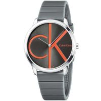 Reloj Calvin Klein Minimal K3M211T3 Suizo Correa De Silicona Gris Acero Plateado