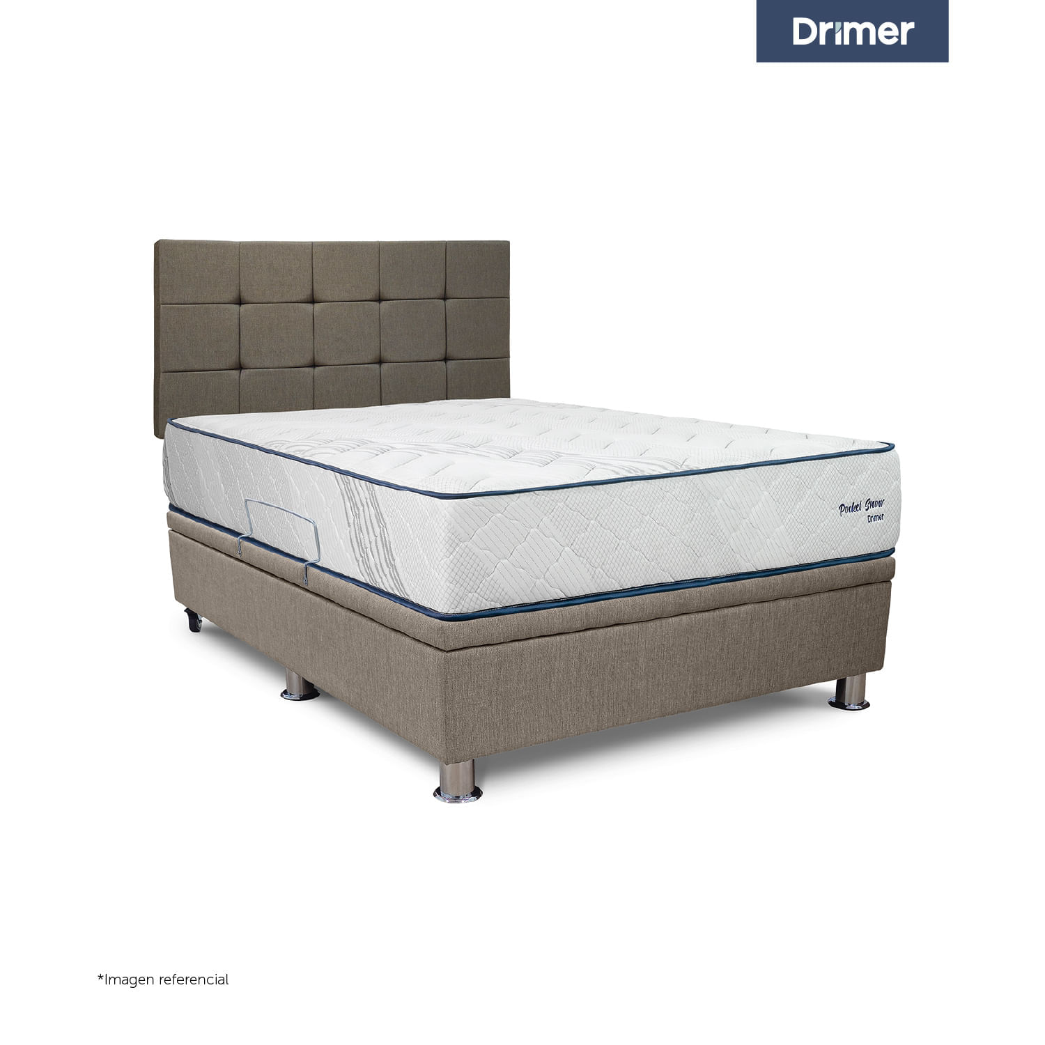 Dormitorio Practibox Pocket Snow 2 Plazas Cua Beige