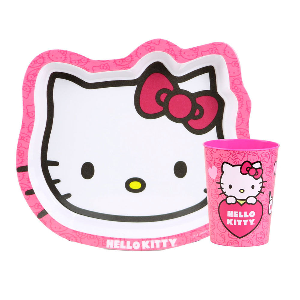 Vajilla Plato forma Hello Kitty Scool Play+Vaso 703800