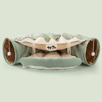 Túnel Cama y Juego Verde para Gatos