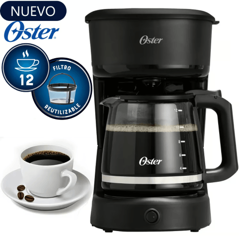 Cafetera Oster 12 Tazas de Filtro reutilizable BVSTDCS121B