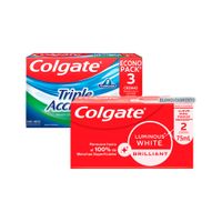 Pack COLGATE: Pasta Dental Triple Acción Pack 3x60ml + Pasta Dental Luminous White 2x75ml