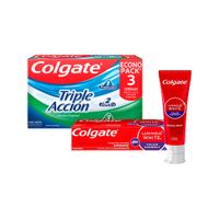 Pack COLGATE: Pasta Dental Triple Acción Pack 3x60ml + Crema Dental Luminous White Color Correct Tubo 100ml