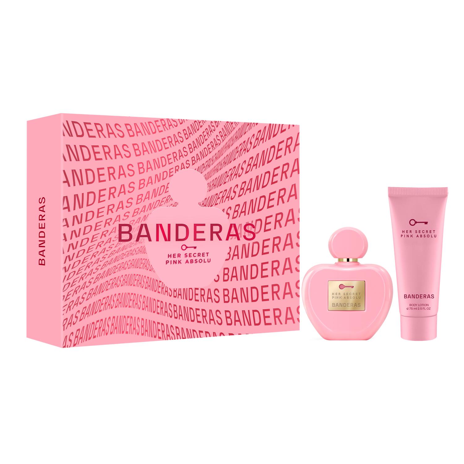 Estuche Perfume Her Secret Pink Absolu Antonio Banderas Mujer Edp 80Ml + Loción Corporal 75Ml