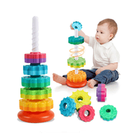 Torre Arcoíris giratoria Montessori – Juego de Apilamiento