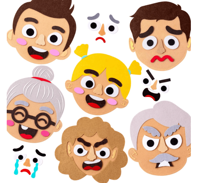 Juego de Caritas en Tela para Niños - Explora Emociones Jugando