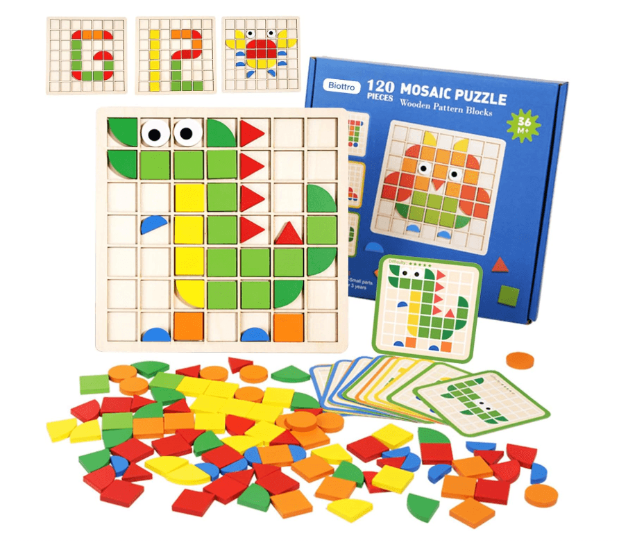 Mosaico de madera con 120 pcs - Juego de creatividad