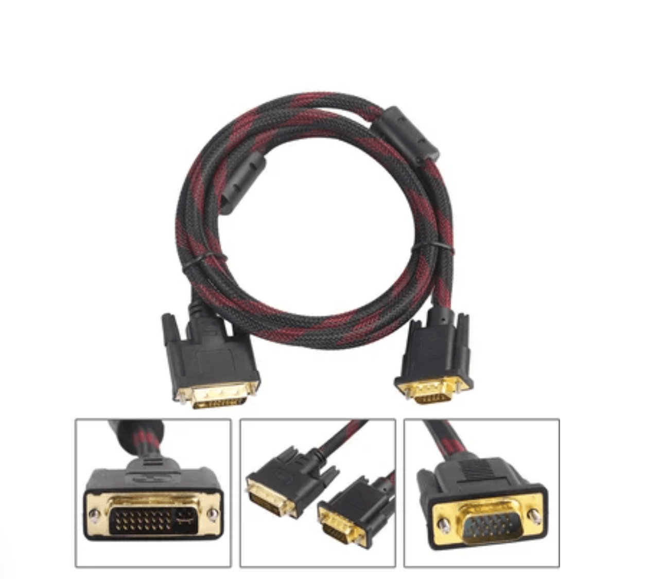 Cable Dvi A Vga Dvi-i 24 + 5 Turno A Vga Video Hdtv Dvd enmallado 1.5 metros