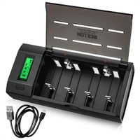 Cargador de pilas baterías recargables AA  AAA C D 9V pantalla LCD