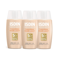 Trio Isdin Fotoprotector Fusion Water Color Light SPF50 50ml - Bloqueador Solar Facial Con Color Oil