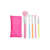 Set de Brochas Profesionales ""NEÓN"" 5Unid. + Cosmetiquera SATINE