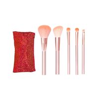 Set de Brochas Profesionales ROSE GOLD 5Unid. + Cosmetiquera SATINE