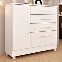Cómoda Clásica Chicago color Blanco 4 cajones 1 puerta TU MESITA