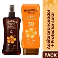 Pack Hawaiian Tropic Tanning Oil Spf4+ Carrot Spf30