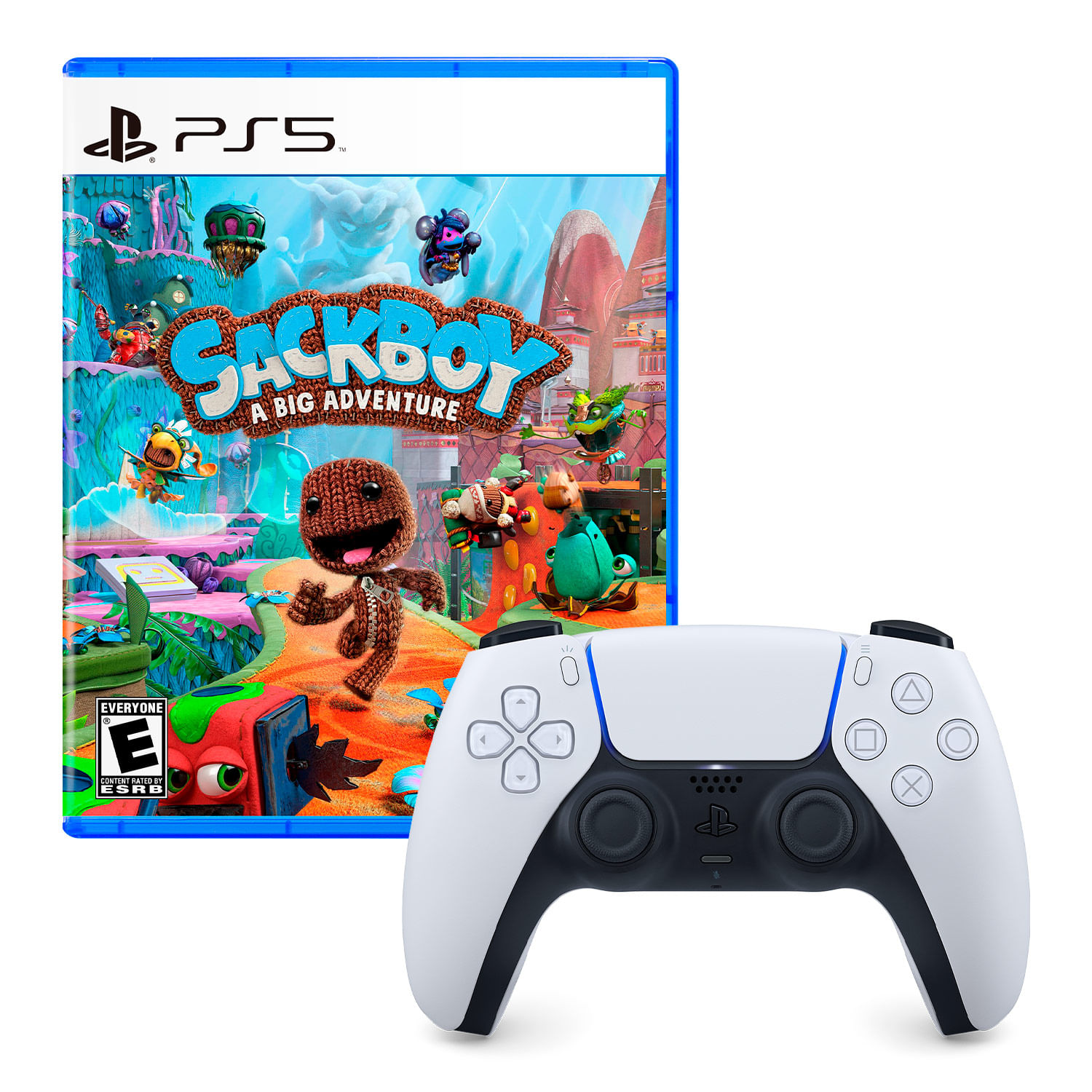 Mando Playstation 5 Dualsense Blanco + Sackboy A Big Adventure