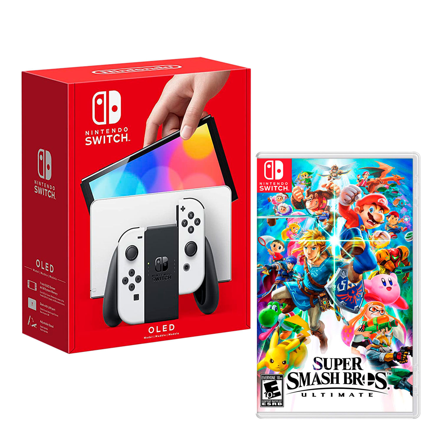 Consola Nintendo Switch Modelo Oled Blanco + Super Smash Bros