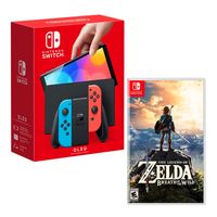 Consola Nintendo Switch Modelo Oled Neon + Zelda Breath of the Wild