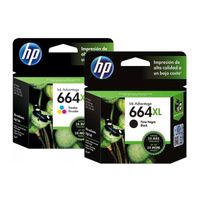Kit de Tinta HP 664XL Negro+ Tricolor Original