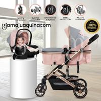 Coche Moisés «JELANI» Con Portabebé Rosa