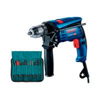 Taladro Percutor Bosch GSB 13 RE 1/2"" 600W + Set 23 Piezas