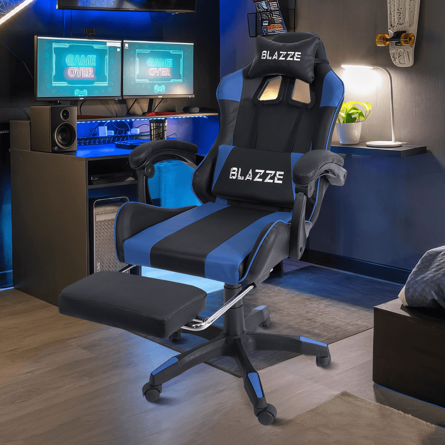 Silla Gamer ergonómica Blazze Loot Azul