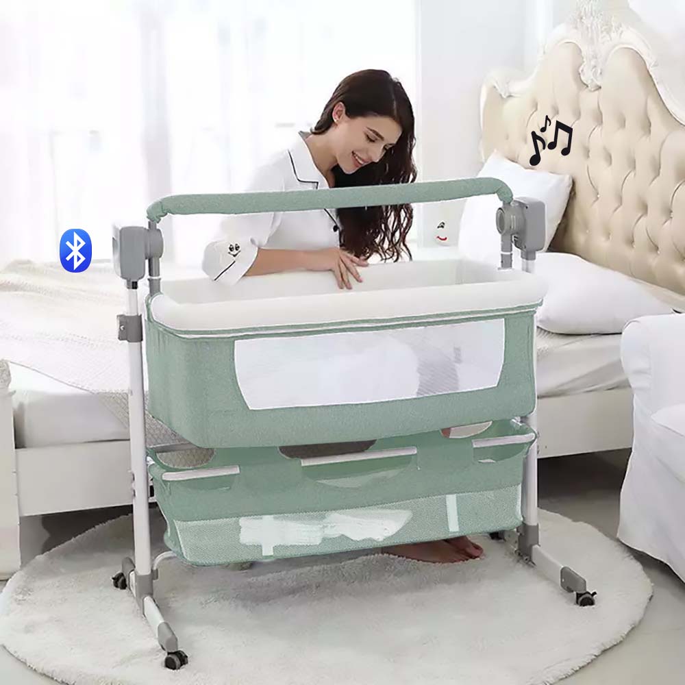 CUNA COLECHO ELECTRICO LUXURY MECEDORA Y MUSICAL USB JADE