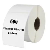 Rollo 600 Etiquetas Termica Adhesiva 5x8cm