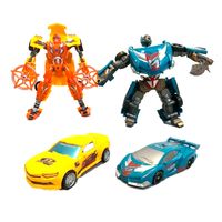 Robot Transformer Set 2 Juguetes de Acción con Luz y Sonido