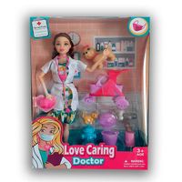 Muñeca Articulable Profesiones Veterinaria con Accesorios