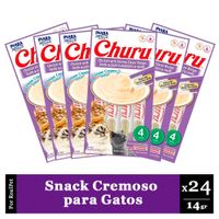 Snack Cremoso Gato Churu Sabor Pollo y Camarones 24 x 14gr