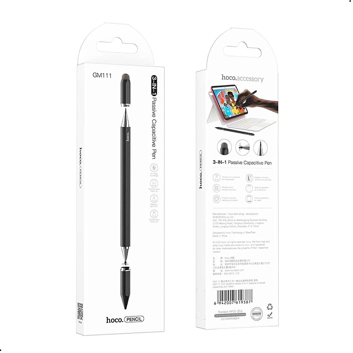 Lápiz Digital Tactil Optico Pen Touch 3 En 1 Hoco Gm111