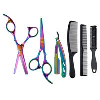 Combo Tijera Profesional Peluqueria De Corte,pulir Y Navaja