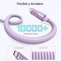 Cable Ugreen Uno Usb C Usb C 100w Pantalla Led 1m iPhone Sam Color Purpura