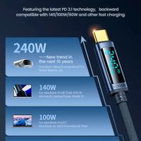 Cable Toocki 240w Usb-c A Usb-c Con Pantalla Digital 1 Metro