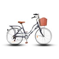 BICICLETA DE PASEO JAFI LADY LOVING 7V ARO 24 NEGRO