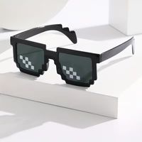 Lentes negros pixelados Thug Life para fiesta tamaño estándar disfraz o para novio despedida de solt