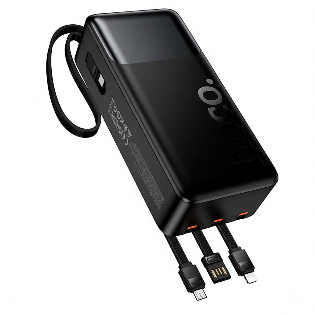 Hoco Power Bank 30.000 Mah Carga Rápida 22.5w Con 4 Cables
