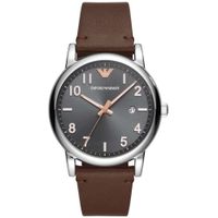 Reloj Emporio Armani Luigi AR11175 Para Hombre Fecha Acero Inoxidable Correa De Cuero Marron Dial Gr