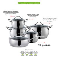 Juego de Ollas Apple Design Acero Inoxidable x10 piezas