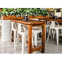 Banco Vintage Blanco C/Espaldar H66 cm - Ziyaz