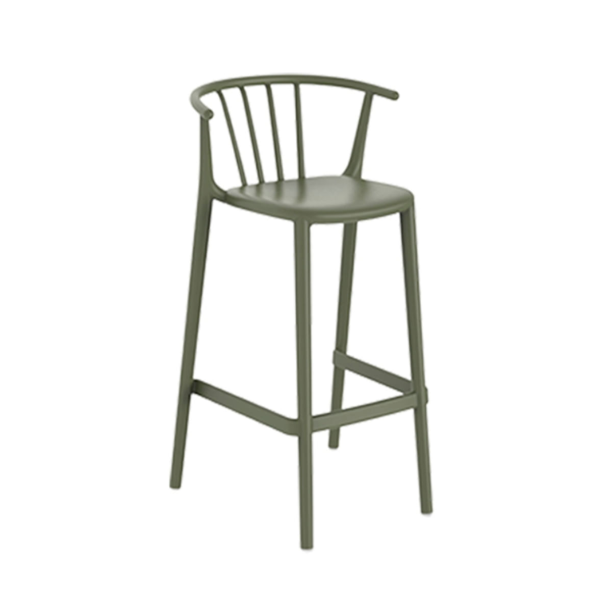 Banco Woody Alto H75.5 cm Gris Verdoso - Ziyaz