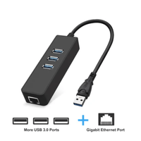 Adaptador Usb 3.0 A Rj45 Usb Lan Ethernet + Hub 3 Puertos 3