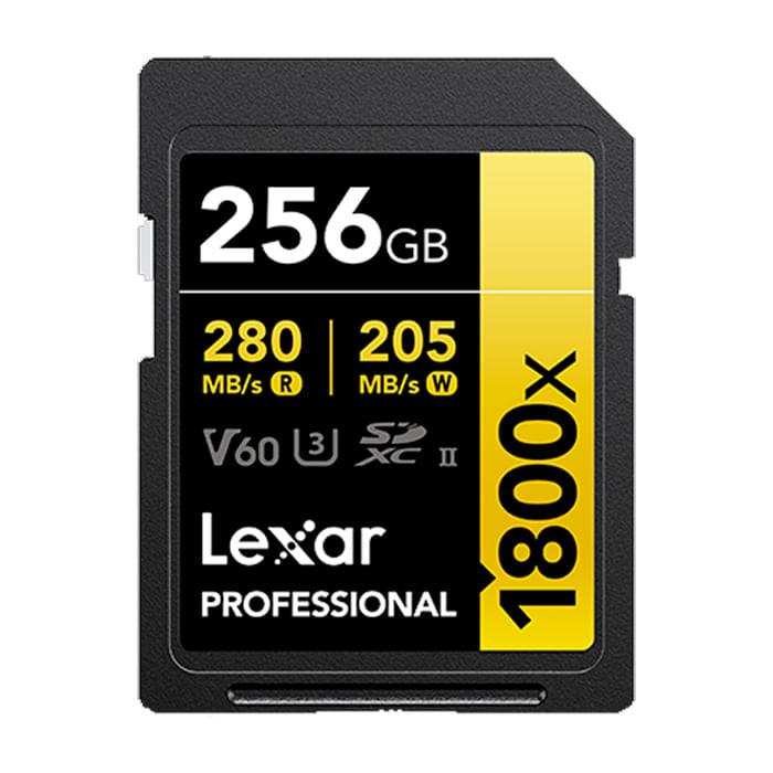 Memoria SD Lexar Professional 256GB - R:280mb - W:205mb 1800x - Fotobuy Store