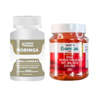 Moringa Complex 100 Cap Dermo Sumak + Gomitas DHA, Ácido Fólico, B6 y B13