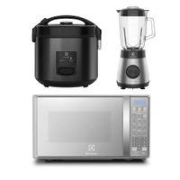Combo: Microondas Electrolux 20L EMDO20S2GSRUG + Olla Arrocera 3.5L ERC30 +  Licuadora 5 velocidades 700w EBS30