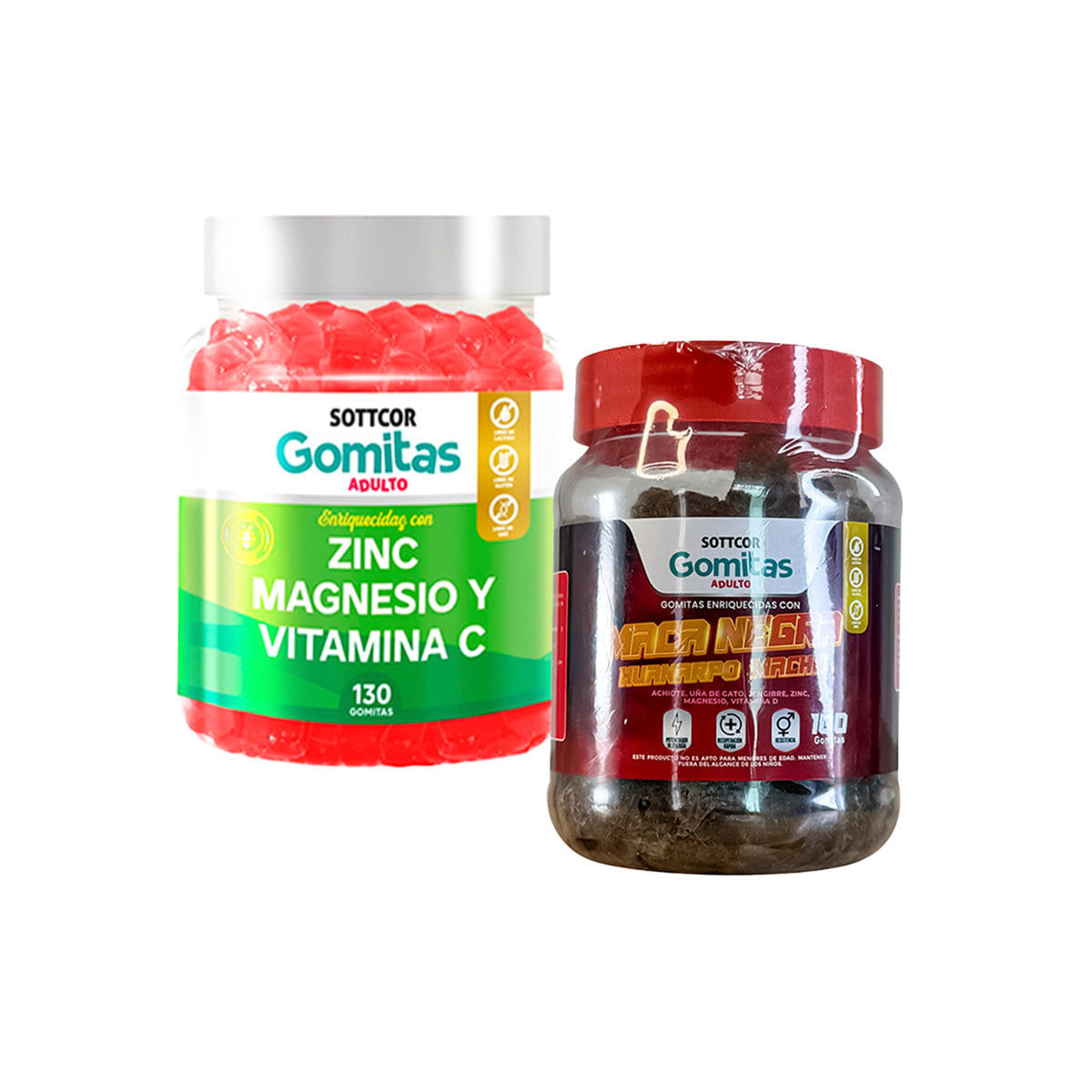 Gomitas Adultos Zinc + Gomitas con Maca Negra Sottcor