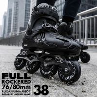 Patines Freestyle SLM Talla 38 - Full Rockered 76/80 mm - 90A - ABEC-7 - Frame Aluminio Mogema