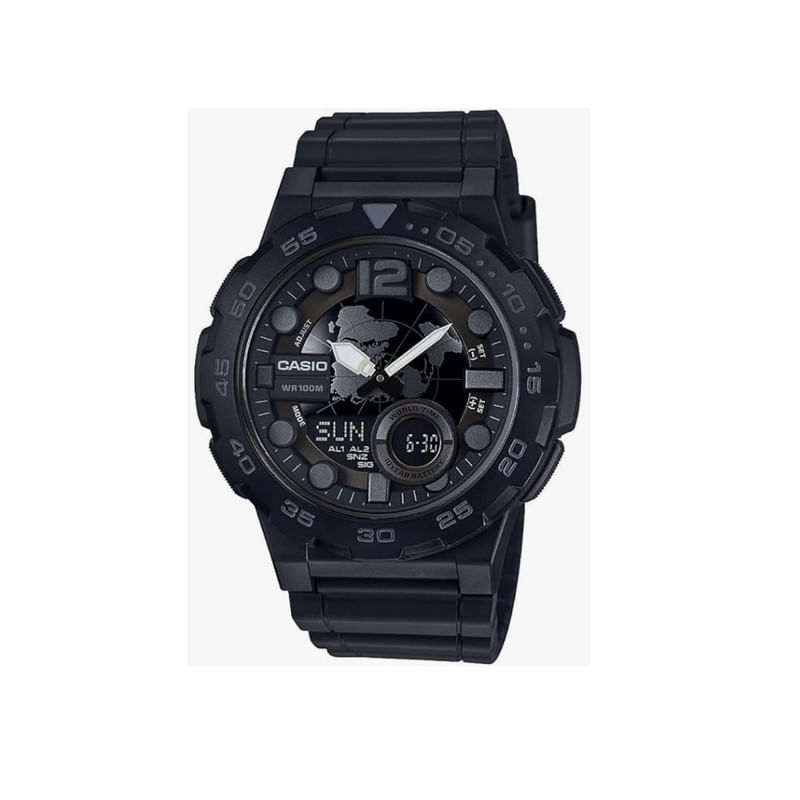 Reloj Casio AEQ-100W-1BVCF Hombre cuarzo display analógico-digital Negro