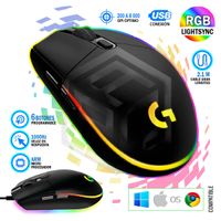 MOUSE GAMING LOGITECH G203 LIGHTSYNC RGB BLACK